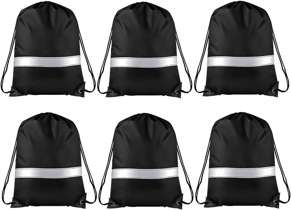 Drawstring Backpack Bag- Reflective Strip Bags for Travel, Sport, Gym, Hiking