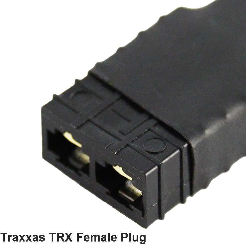 Youme Male Deans to Female TRX Traxxas Connector Wireless Adapter RC Charger Slash E Revo (4pcs/lot), Black, Small - Image 5