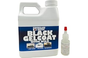 Fiberglass Supply Depot Black Gelcoat with Wax Pint with 15cc Hardener (MEKP)