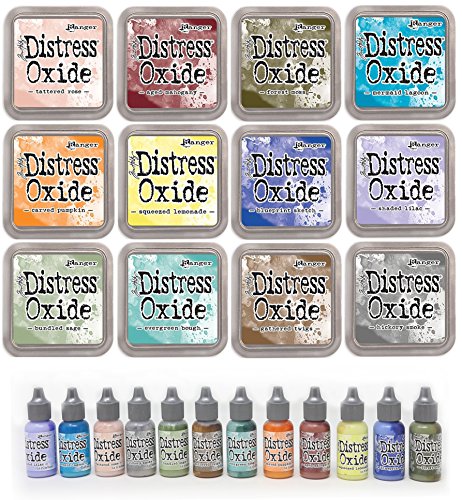 Ranger Tim Holtz January 2018 Distress Bundle - 12 Ink Pads and 12 Re-Inkers