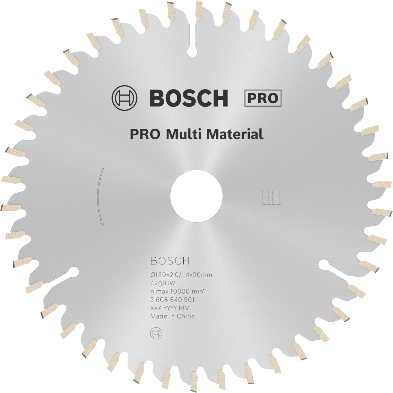 Bosch 1x PRO Multi Material Circular Saw Blade for Corded Hand-Held Saws (for Aluminium, Plastics, Ø mm, Professional Accessory Hand-Held Circular Saw)