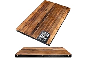 HEIRLOUM Reclaimed Wood Table Top - Rustic Recycled Wooden Piece Perfect for Signs, Kitchens, Dining and Coffee Table Tops (Reclaimed Wood Table Top with Metal Edge, 30" x 48")