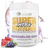 ALPHA LION Superhuman Intra Workout Powder for Men & Women, Amino Acids Drink, Muscle Recovery Supplement, BCAA Powder, Electrolytes & Hydration Mix (42 Servings, Watermelon Grape Candy Flavor)