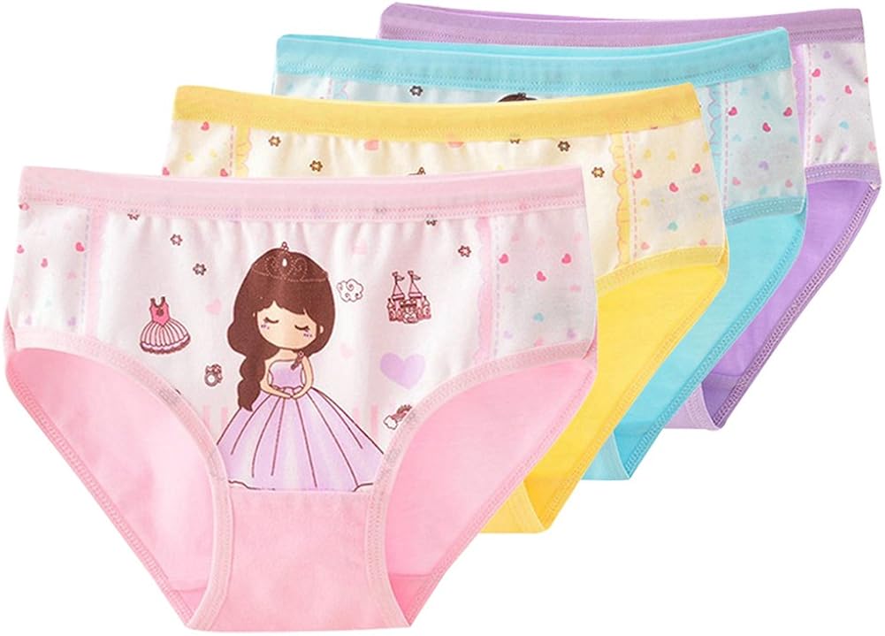 Little Big Girls' Cotton FourPack of Lace Brief Assorted