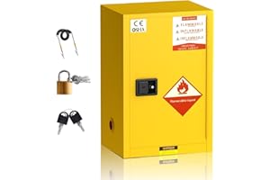 Generic Flammable Cabinet, Industrial Chemical Safety Cabinet, Hazardous Storage Cabinets, for Commercial Industrial and Home Use (35.04"" x 22.83"" x 17.72""), Yellow