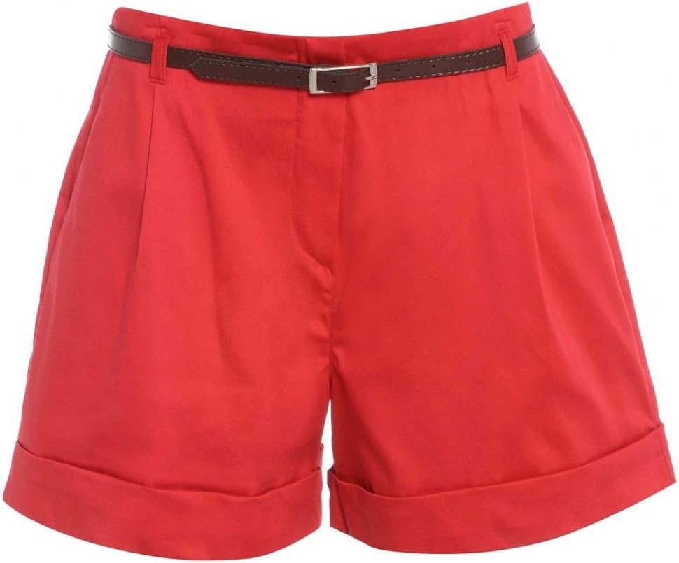 Miss Skinny New Womens Black Stone Ladies Belted HIGH-Waisted Shorts HOT Pants Size 8-20