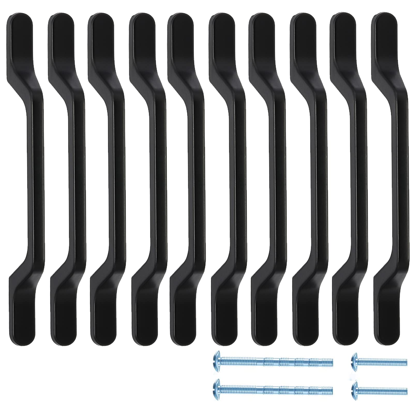 Cabinet Handles Drawer Kitchen Cupboard Handles Pull 5 Pcs Kitchen Cupboard Door Wardrobe Hardware Black LS02 (96mm(3.78Inch), 5 pcs)