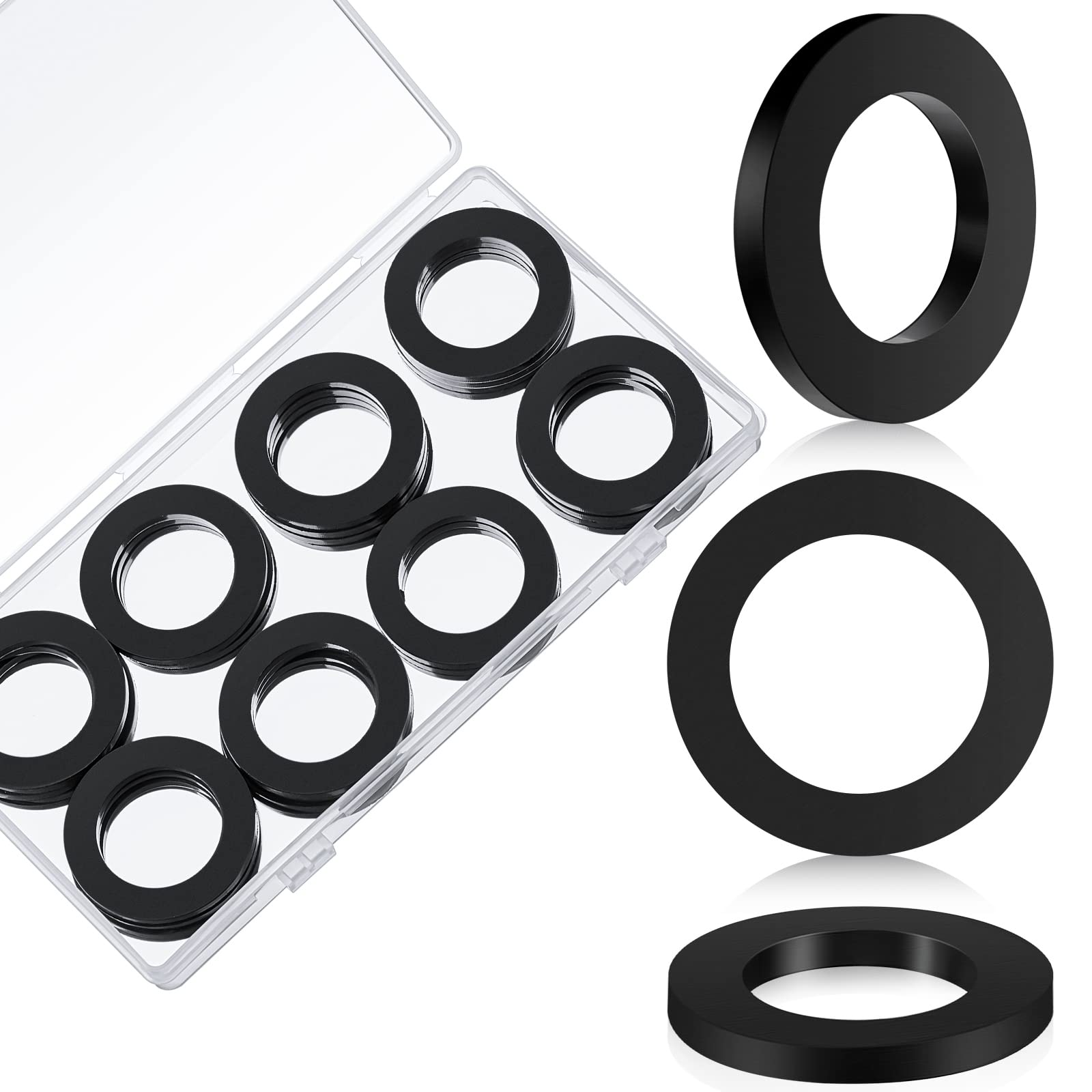 Photo 1 of Pangda 30 Pcs Oil Resistant Rubber Washers 1-1/2" OD x 1" ID x 1/8" Thickness Industrial Flat Rubber Spacer Flat Black Washers Grommets for Bolts Spacers Vibration Suppression