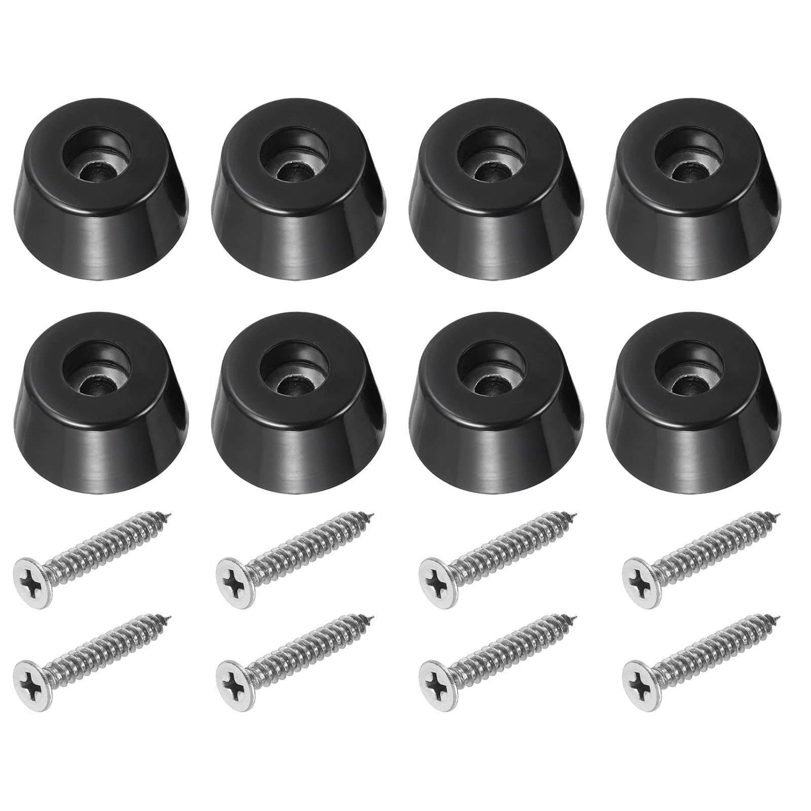 PATIKIL Cutting Board Feet, 8 Pack Round Rubber Feet Bumpers Non Slip Bumper Pads with Stainless Steel Screws for Furniture Chairs Desks Electronics (0.29"Wx0.64"H)