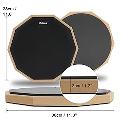 12 Inch Practice Pad with 5A Oak Drumsticks and