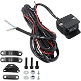 Zreneyfex 12V Winch Switch with Mounting Bracket, Heavy Duty 4 Wheeler Handle bar Control Switch Winch Rocker Thumb Switch for KFI, WARN, Ramsey, Badland etc. ATV/UTV, 3 Meter Black