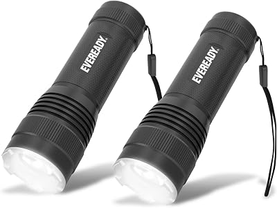 EVEREADY Energizer LED Torch Black Super Bright 270 Lumen 2 Pack 2 AAA Included