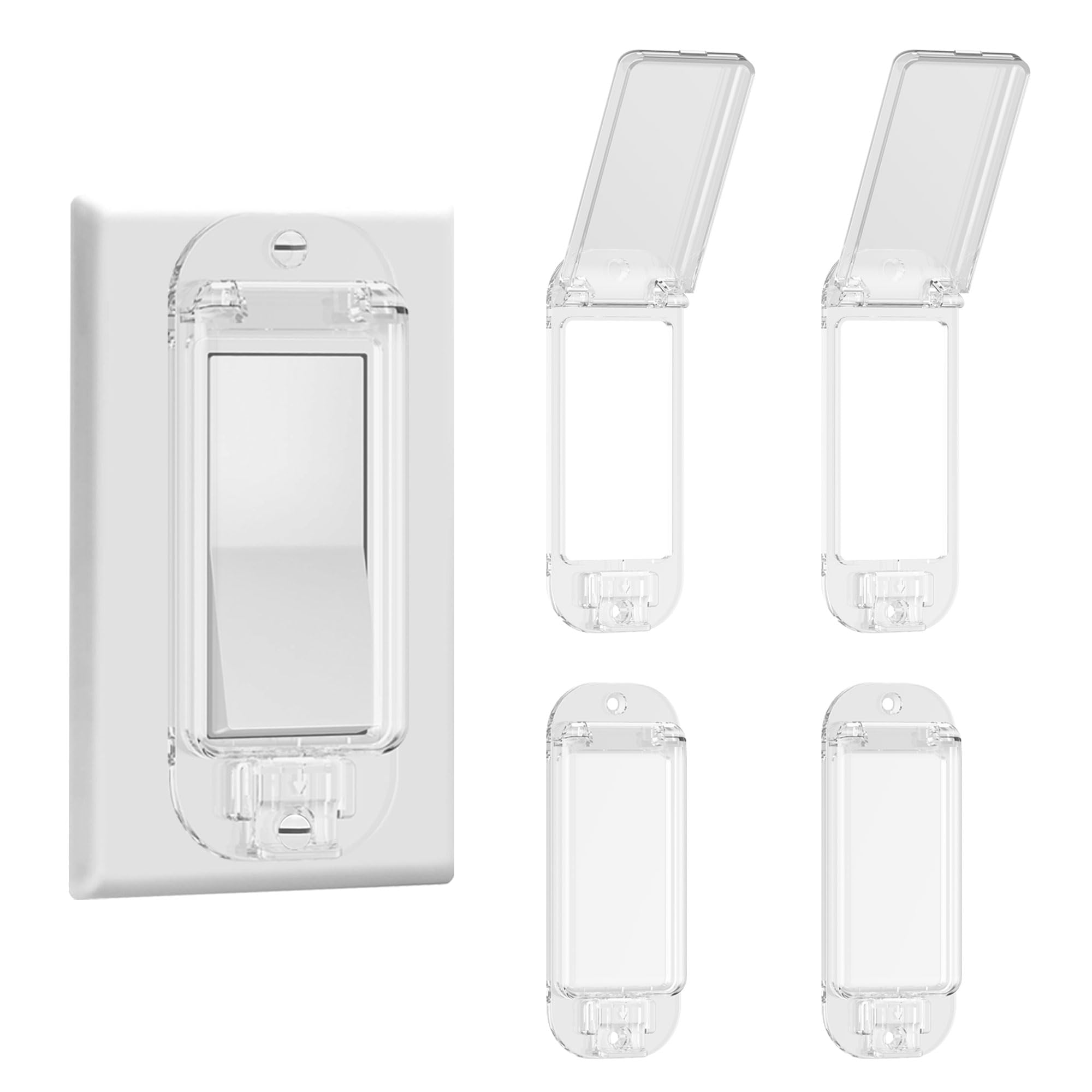Photo 1 of (4 Pack) Light Switch Guard Cover,Light Switch Plate,ChildProof Wall Switch Guard Keeps Lights or Switches from Being Accidentally Turned ON or Off, Rocker Style