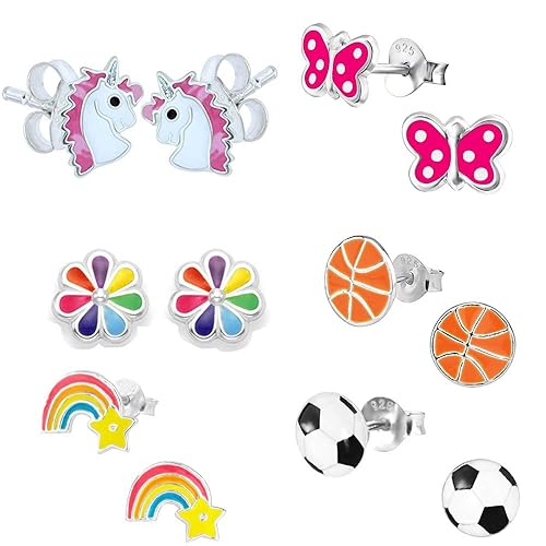 Juego de pendientes hipoalergénicos de plata de ley con diseño de ...