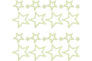 UTHCLO 24pcs Star-shaped Non Slip Bathtub Stickers with Glow-in-the-dark, Anti Skid Bathroom Safety Decals
