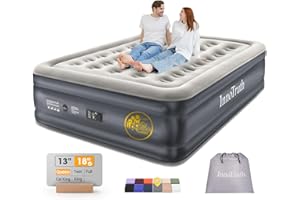InnoTruth Air Mattress Queen with Built in Pump, Inflatable Mattress Blow up Mattress, Family Choice Award Winner, 18" Colchones Inflables Foldable Air Bed for Guest & Home, Ideal for Camping, 650lbs
