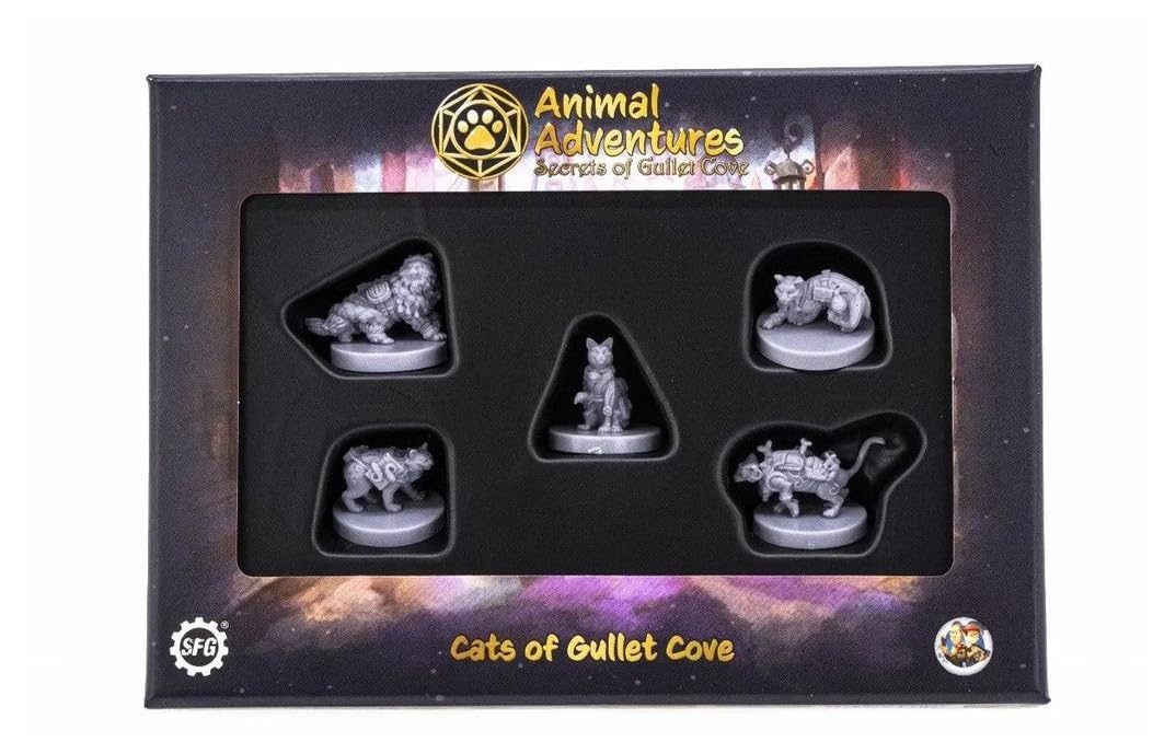 Steamforged Games Animal Adventures: Secrets of Gullet Cove - Cats Roleplaying Miniatures 5E Compatible