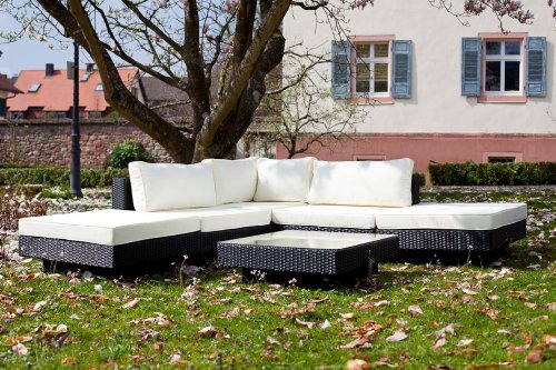 essella Polyrattan Garnitur Melbourne in Schwarz – Bild 3
