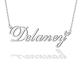 AOLO Delaney Heart Name Necklace Silver Stainless