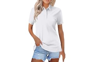 Stutye Polo Shirts for Women Summer Quick Dry Short Sleeve Button Down Golf Shirt Lightweight Dressy Casual Work Tops 2024