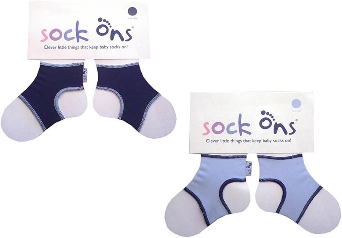 Sock Ons 0-6 Months - BOYS TWIN PACK (1 Navy & 1 Baby Blue) Gift Wrap Available