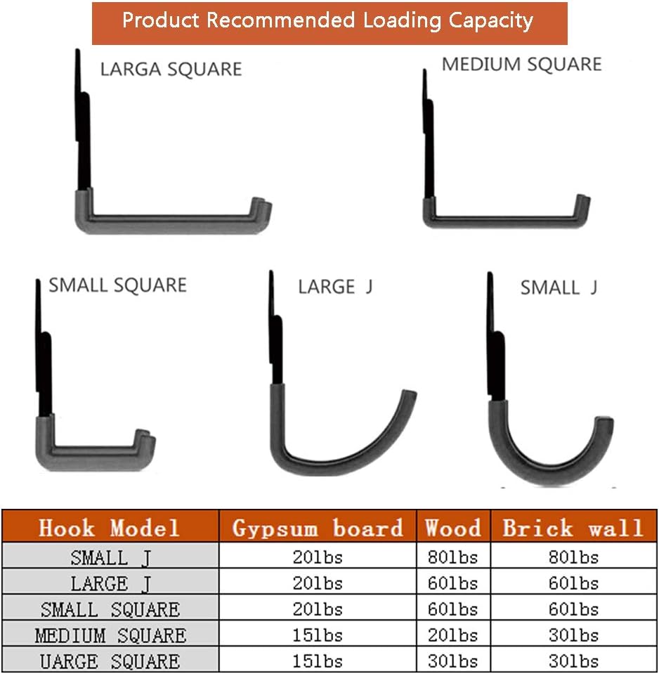 Garage Hooks Heavy Duty 12 Pack Bike Storage Hooks for Garage Organization Power Tools, Ladders, Bulk Items, Black - - 