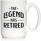 The Legend Has Retired - Funny Coffee Mug Retirement Gift for Boss or Coworkers - Large 15 Oz Ceramic Coffee Cup