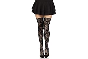 Leg Avenue womens Lace Thigh High With Lace Top
