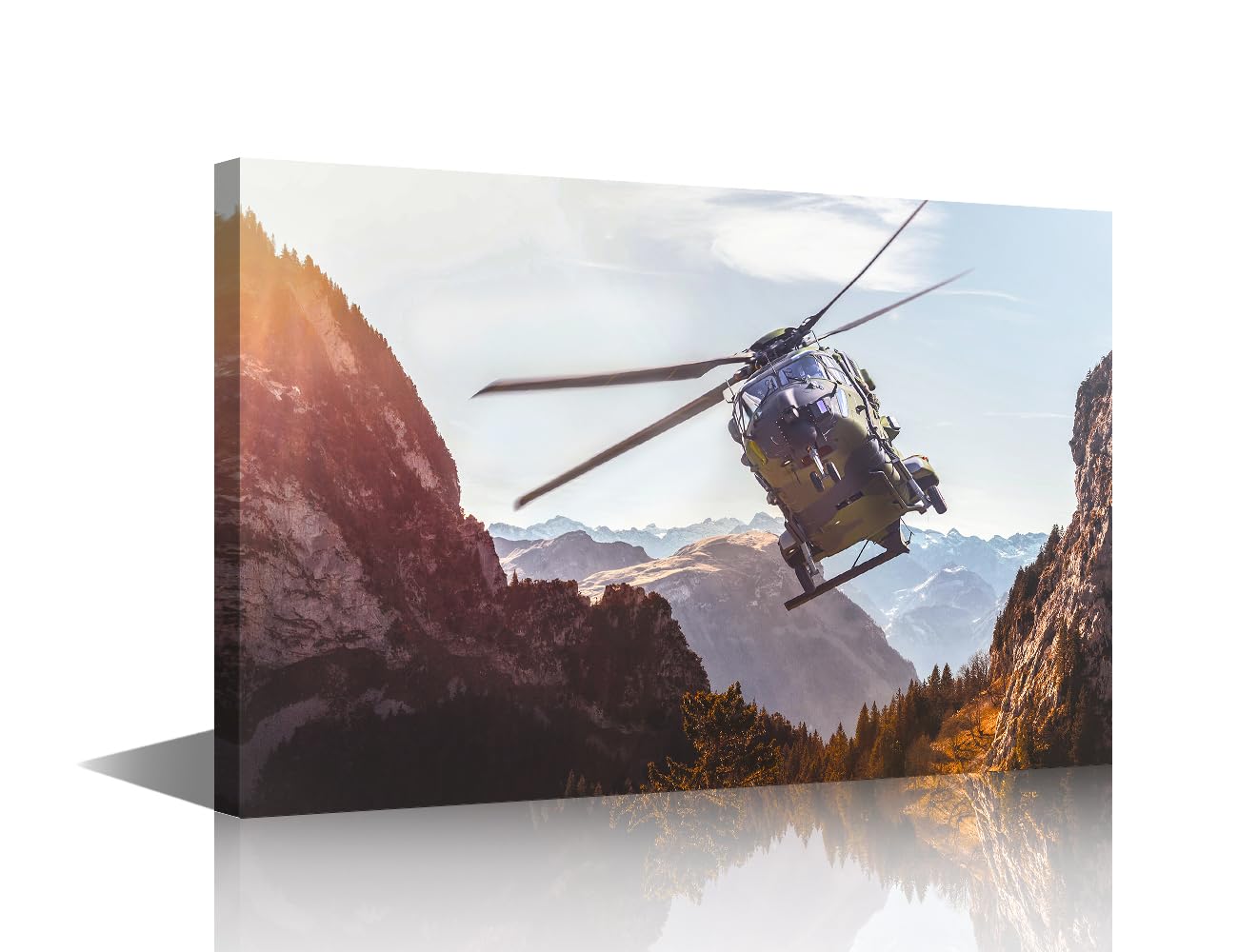 1 Piece Pictures for Living Room German Military Helicopter Wall Art Prints on Canvas Aircraft Painting Modern Artwork Wall Decor for Bedroom Office Bathroom Decor Ready to Hang, 24x16in