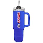 Campus Colors College & University 40 oz Travel Tumbler With Handle - Dual Option Lid With Straw - Vacuum Insulated Stainless Steel (Florida Gators - Royal)