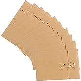 EORTA 10 PCS Kraft Paper Envelopes Vintage Envelope Pockets with Button and String Closure for Mail Postcard Bills Invitation, Brown, 4.5x6.7Inch, Brown