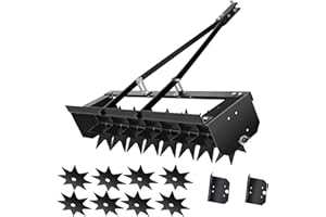 WETOXL 35-Inch Spike Tow Behind Aerator for Lawn Tractor, Pull Behind Aerator for Riding Mower with Steel Tines, Tractor Aerator for Farm