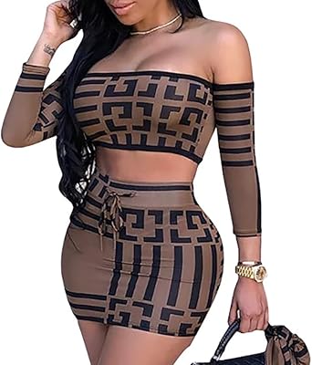 bodycon crop top and skirt set