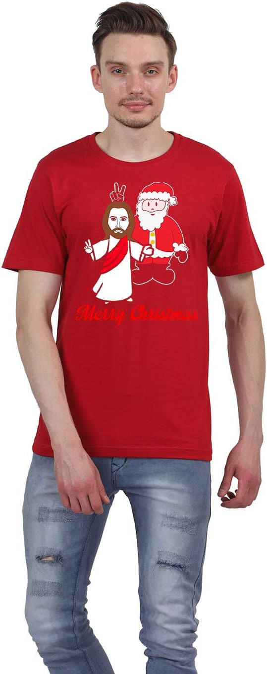 Jesus Shirt. Santa Tee. Merry Christmas T Shirt Gift- Men's Cotton T Shirt