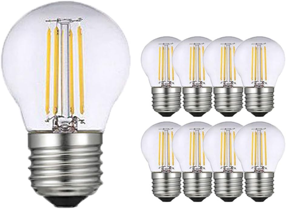 MENTA 9-Pack E27 LED Golf Ball Bulb 4W, 40W Equivalent, G45, 6500K(Cool White), Non-Dimmable, LED Light Bulb, Energy Saving Light Bulbs [Energy Class A++]