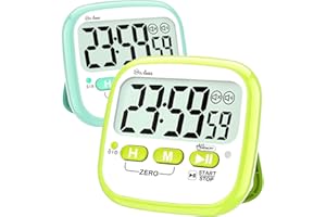 Antonki 2 Pack Timer, Classroom Timer for Kids, Timer for Teacher, Kitchen Timers, Digital Timer for Cooking, Egg Timer, Magnetic Countdown Timer for Exercise, Study, Oven - Battery Included