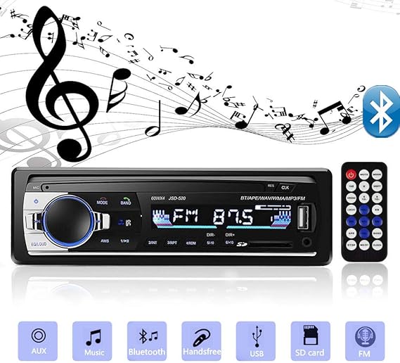 Amazon Com Aigoss Bluetooth Car Stereo 4x60w Car Audio Fm Radio