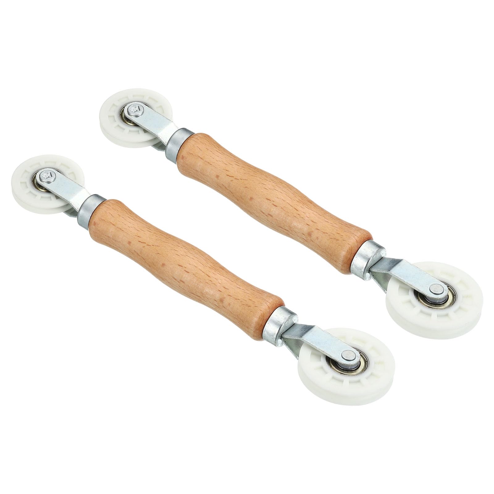 PATIKIL LED Strip Channel Roller Tool, 2 Pack U-Groove Wheels with Wooden Handle Quick Installation Tool for 5-8mm Wide LED Strip