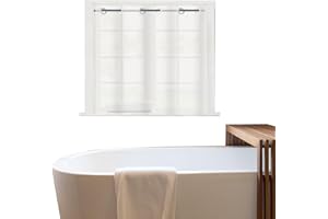 YISURE Plastic Frosted PEVA Bathroom Window Curtain, No Hook Needed Narrow Short Peva Privacy Shower Curtain for Shower Room, Width 40 x Length 36 Inch