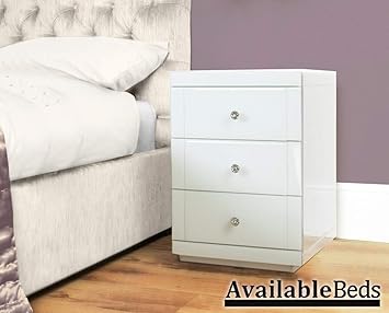 My Furniture 2 X White Glass Bedside Tables White Lucia