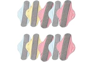 Reusable Incontinence Pads for Women, 10 Pack Washable Leak Proof Sanitary Napkins with Pure Cotton and Graphene Layer, Breat