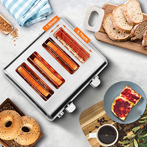 Joerid 4 Slice Toaster,9 Bread Shade Setting,Safe Stainless Steel
