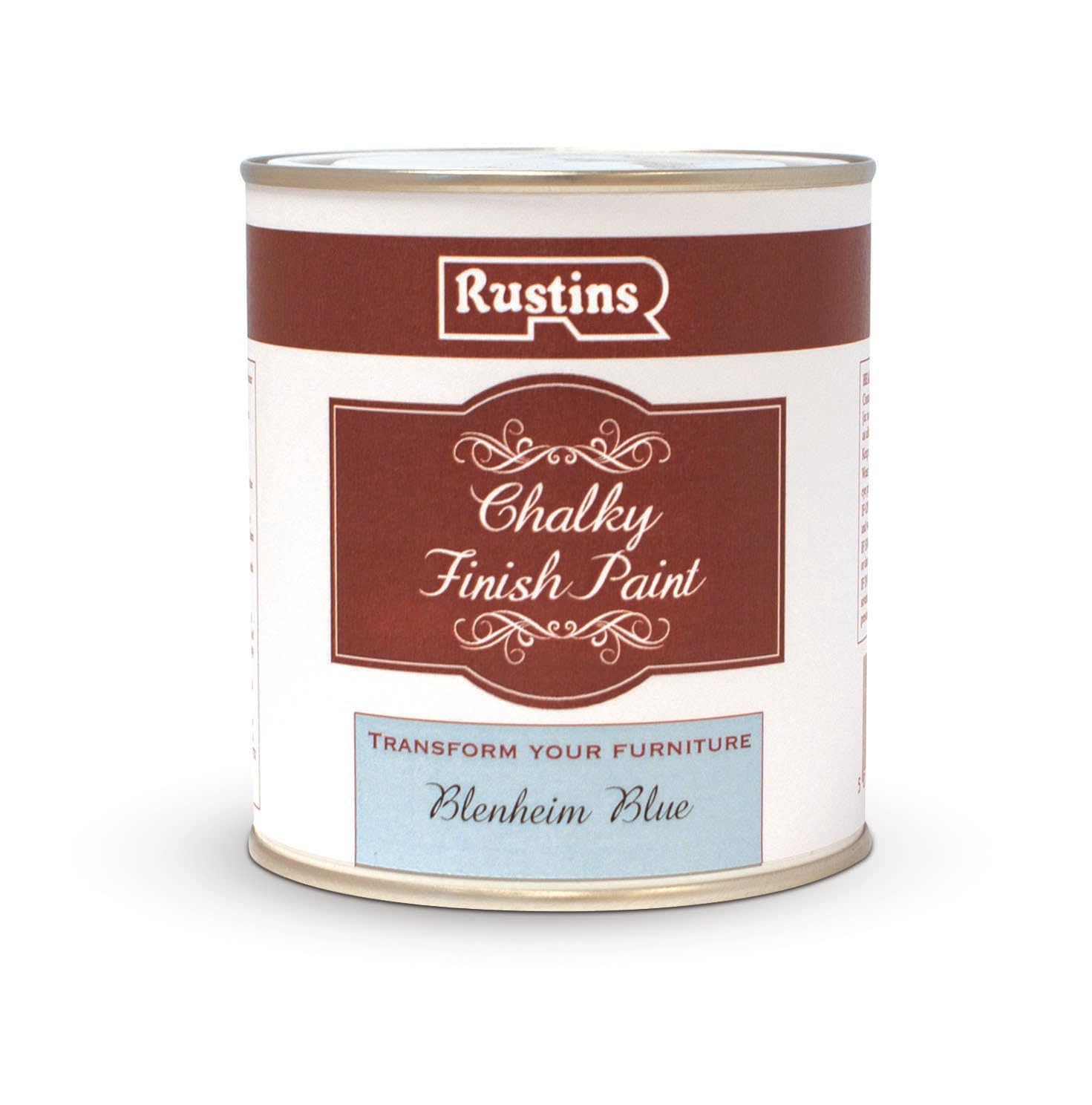 RUSTINS Chalky Finish Paint Blenheim Blue 500ml