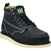 Golden Fox Steel Toe Work Boots Men's 6" Moc Toe Wedge Comfortable Boots for Construction