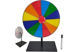 8 Inch & 12 Slots Spinning Wheel with Stand & Marker for Trade Shows Carnivals Parties Supermarkets