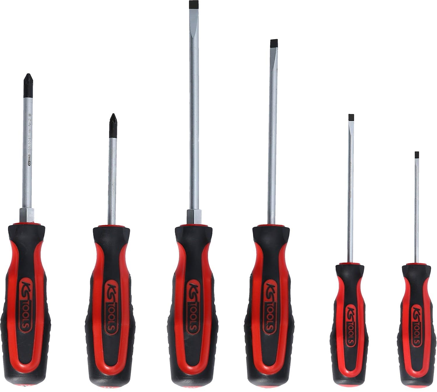 KS Tools 159.002 Ergo+ PZ/Slot Screwdriver Set (6 Pieces)
