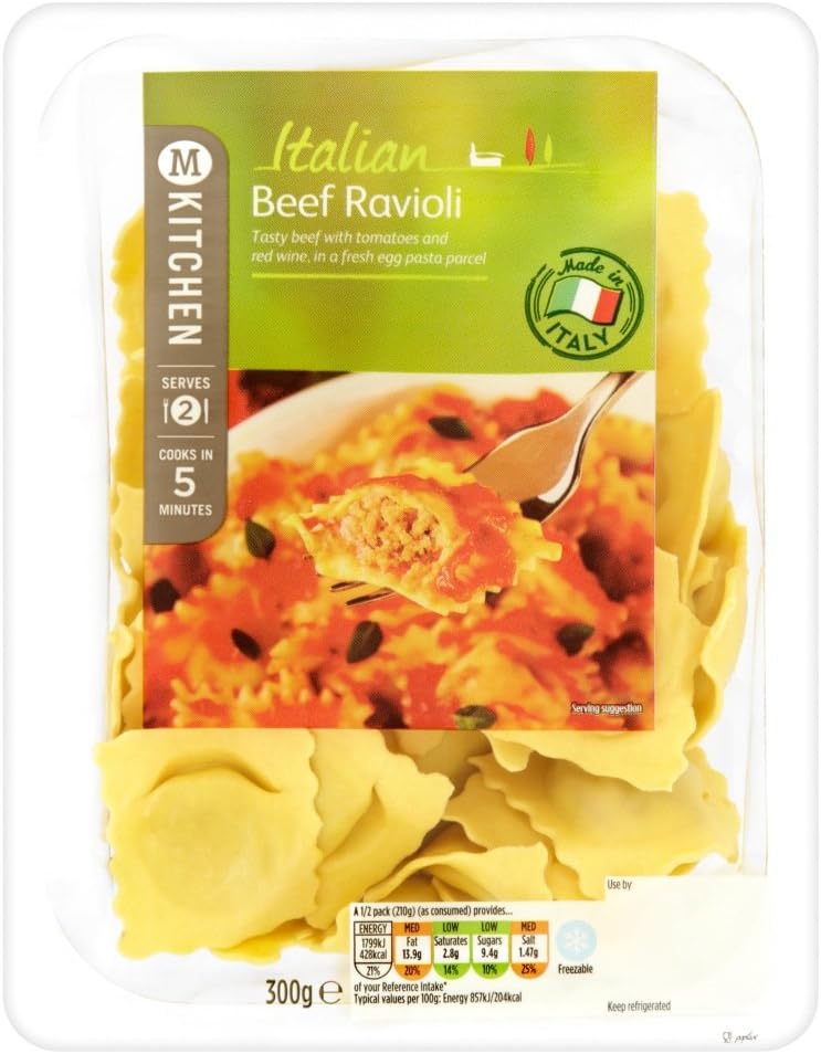 Morrisons Kitchen Beef Ravioli Fresh Filled Pasta, 300 g Amazon.co.uk