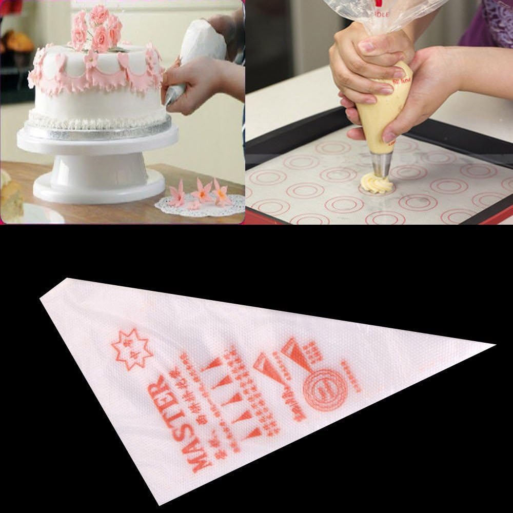 Poches A Douilles Jetables Plastique Plus Epais Pour Glacage Et Decoration De Gateau Patisserie Sucre Fondant 99amz 100 Pcs Poches A Douille Jetable En Plastique Taille Grande Poche A Douille Accessoires De