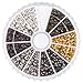 PH PandaHall About 590 Pcs Iron Crimp Beads Covers Cord End Caps Width 3mm for Jewelry Making 6 Colors