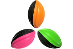 LMC Products Mini Football 3-Pack - 5” Spiral Foam Football Small Footballs for Kids - Mini Footballs 3-Pack - Soft, Easy Grip Toddler (Pink, Orange, Green)